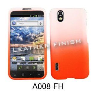 ACCESSORY HARD RUBBERIZED CASE COVER FOR LG MARQUEE / IGNITE LS 855 TWO TONES WHITE ORANGE: Cell Phones & Accessories