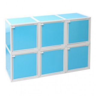 Way Basics 6 Cube Modular Storage Box WB BOX6 Color: Blue