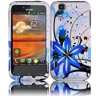 White Blue Flower Hard Cover Case for LG T Mobile myTouch LG Maxx E739: Cell Phones & Accessories