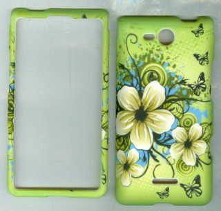 Green Yellow Flower Faceplate Protector Hard Case for Lg Optimus Exceed Vs840pp / Lucid 4g Vs840 Verizon Prepaid Cell Phones & Accessories