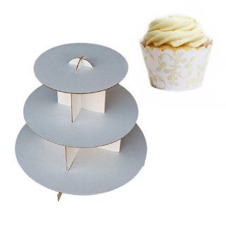 Dress My Cupcake DMC30767 Cardboard Cupcake Stand Kit with Standard Wrappers, Ivory Filigree: Party Packs: Kitchen & Dining