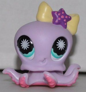Octopus #862 (Purple, Blue Eyes, Yellow Boy, Purple Star, Pink Tentacles) Littlest Pet Shop (Retired) Collector Toy   LPS Collectible Replacement Single Figure   Loose (OOP Out of Package & Print) 