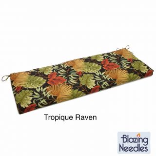 Blazing Needles Tropical/ Stripe 48 X19 inch Outdoor Spun Poly Bench/loveseat Cushion