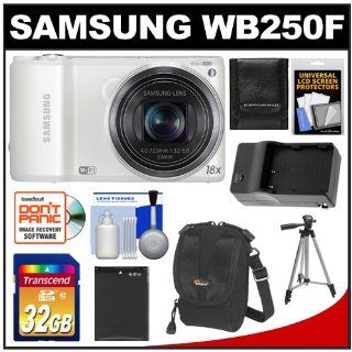 Samsung WB250F Smart Wi Fi Digital Camera (White) with 32GB Card + Battery & Charger + Case + Tripod + Accessory Kit : Point And Shoot Digital Cameras : Camera & Photo