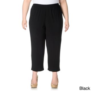 Lennie For Nina Leonard Lennie For Nina Leonard Womens Plus Size Cropped Pull on Pants Black Size 1X (14W : 16W)