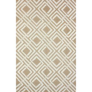 Nuloom Handmade Modern Maze Tan Rug (5 X 8)