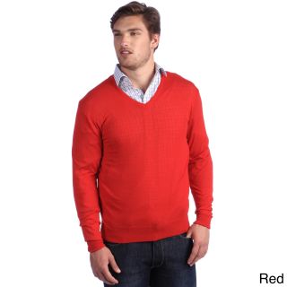 Luigi Baldo Luigi Baldo Italian Made Mens Fine Gauge Merino V neck Sweater Red Size S
