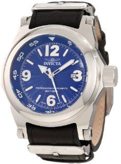Invicta Men's 10513 I Force Blue Textured Dial Black Leather Watch: Invicta: Watches