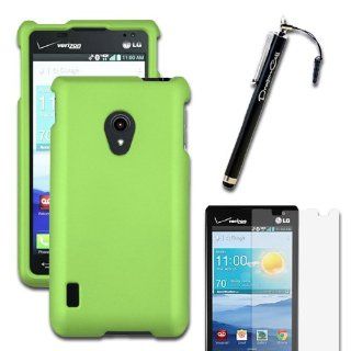 MINITURTLE(TM) LG Lucid 2 II VS870   Neon Green Protex Hard Case Cover Skin with Rubberized Coating with Bonus Touch Screen Protector Film and Stylus Capacitive Pen Cell Phones & Accessories