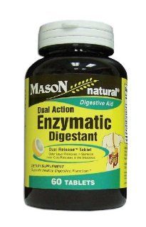 Mason Vitamins Dual Action Enzymatic Digestant Action Tablet, 60 Count Bottles (Pack of 2): Health & Personal Care
