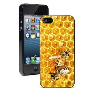 Apple iPhone 5 5S Black 5B873 Hard Back Case Cover Color Bees on Honey Comb: Cell Phones & Accessories