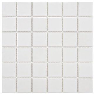 Polar 2" Square White 11.875 x 11.875 Inch Porcelain Floor & Wall Tile (10 Pcs/10.4 Sq. Ft. Per Case, $1 Standard Shipping)   Ceramic Tiles  