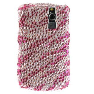 Pink & Red Zebra "Crystal Art" Bling cover faceplate for Blackberry Curve 8300 8310 8320 8330: Cell Phones & Accessories