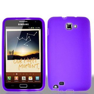 Purple Soft Silicone Gel Skin Cover Case for Samsung Galaxy Note N7000 SGH I717 SGH T879 Cell Phones & Accessories