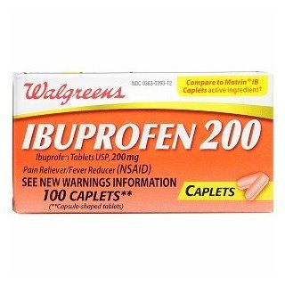 Walgreens Ibuprofen 200 mg Caplets, 100 ea: Health & Personal Care