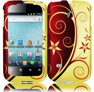 Huawei Ascend 2 II M865 M865C Rubberized Design Cover   Elegant Swirl: Cell Phones & Accessories