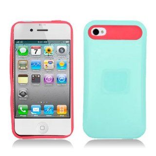 APPLE IPHONE 4 4S TEAL PINK NIGHT GLOW HYBRID COVER HARD GEL CASE from [ACCESSORY ARENA]: Cell Phones & Accessories