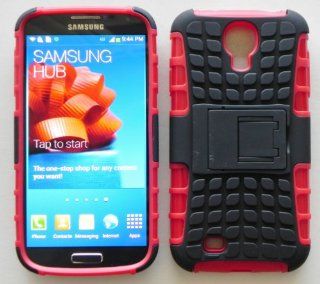 Dual Layer Protection Cover with Kickstand for Samsung Galaxy S4 Black/red: Cell Phones & Accessories