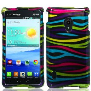 Rainbow Zebra Hard Cover Case for LG Lucid 2 VS870 PG 96: Cell Phones & Accessories