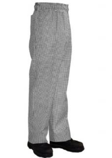 Newchef Fashion Black& White Woven Checkered Chef Pant: Clothing