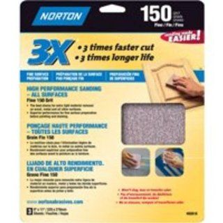 Norton Norzon Plus 3X High Performance Sheet Pack, Paper Backing, Aluminum Oxide, 9" Width, 11" Length, Grit 150 (Pack of 25): Abrasive Sheets: Industrial & Scientific