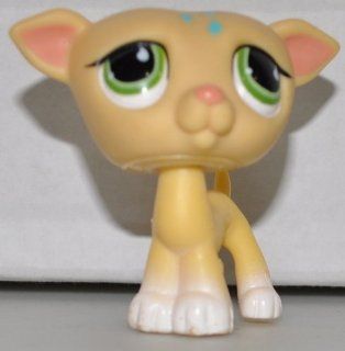 Greyhound #875 (Yellow, Green Eyes, Blue Flowers on head) Littlest Pet Shop (Retired) Collector Toy   LPS Collectible Replacement Single Figure   Loose (OOP Out of Package & Print): Everything Else