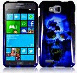 Blue Black Skull Hard Cover Case for Samsung ATIV S SGH T899 SGH T899M: Cell Phones & Accessories