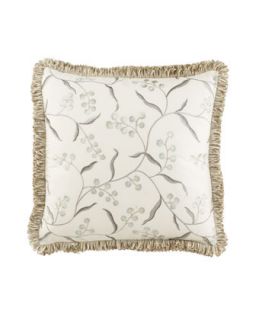 Embroidered Floral Pillow, 20Sq.   Jane Wilner Designs