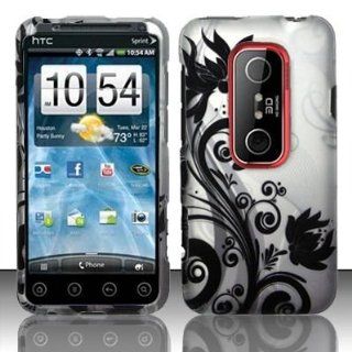 BLACK VINES Hard Plastic Design Matte Case for HTC Evo 3D (Sprint) + Car Charger: Cell Phones & Accessories