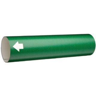 Brady 4011 D Snap On 4"   6" Outside Pipe Diameter B 915 Coiled Printed Plastic Sheet Green Color Pipe Marker: Industrial Pipe Markers: Industrial & Scientific