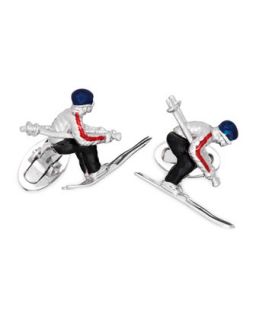 Mens Skier Moving Cuff Links   Jan Leslie