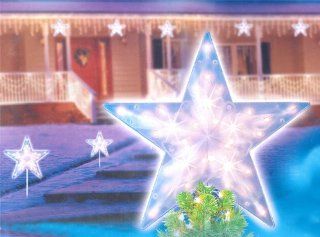 14" Clear Lighted Twinkling Christmas Star Tree Topper or Pathway Marker : Outdoor Tree Topper : Patio, Lawn & Garden