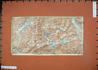 1928 Colour Map Switzerland Sarnen Engelberg Vierwald   Prints