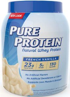 Pure Protein Natural Whey Protein Powder, French Vanilla, 1.6 Pound (Packaging May Vary): Health & Personal Care