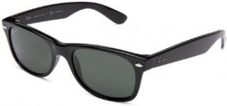 Ray Ban RB2132 New Wayfarer Sunglasses,52 mm,BLACK: Ray Ban: Clothing