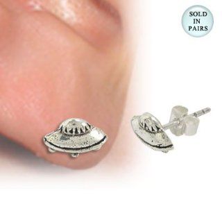 UFO Ear Studs .925 Sterling Silver Jewelry