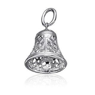 .925 Sterling Silver Christmas Bell Christian Symbol Charm Pendant: Jewelry