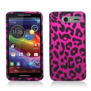 Aimo Wireless MOTXT901PCLMT186 Durable Rubberized Image Case for Motorola Electrify M XT901   Retail Packaging   Hot Pink Leopard: Cell Phones & Accessories
