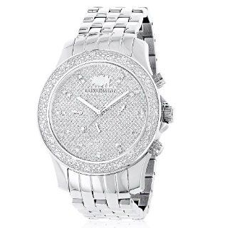 Luxurman Mens Real Diamond Watch 0.25ct: Watches