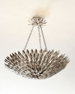 Broche Layered Leaves Six Light Convertible Chandelier