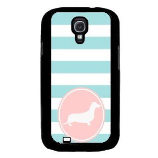 Love Dachshunds Aqua Stripes Circle Hipster Samsung Galaxy S4 I9500 Case Fits Samsung Galaxy S4 I9500: Cell Phones & Accessories