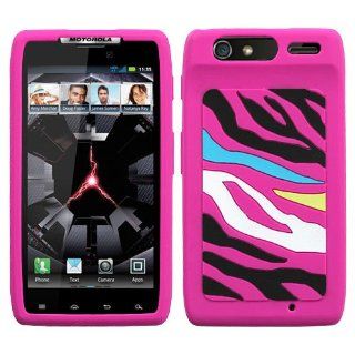 Soft Skin Case Fits Motorola XT910 XT912 XT915 Droid Razr Rainbow Zebra/Hot Pink Pastel Verizon: Cell Phones & Accessories