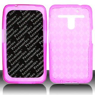 For Metro PCS LG Esteem 4G MS910 Phone Accessory   Pink Plaid Designer Protective TPU Soft Gel Skin Case Cover+ LF Stylus Pen: Cell Phones & Accessories