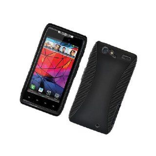 Motorola Droid RAZR XT912 XT910 Black Hard Soft Gel Dual Layer Cover Case Cell Phones & Accessories