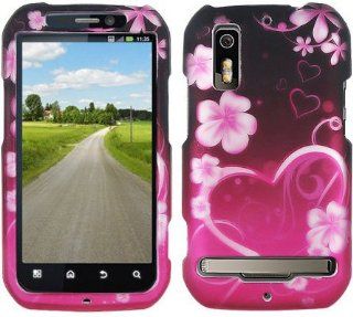 NEW PINK HEART FLOWER HARD CASE COVER FOR SPRINT MOTOROLA PHOTON 4G: Cell Phones & Accessories