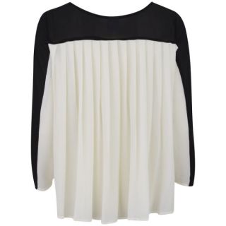 Vero Moda Womens Pleasy Chiffon Mix Top   White Asparagus      Womens Clothing