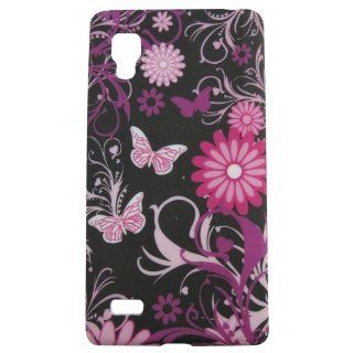 Generic Black With Butterflies Soft Gel Case Cover For LG Optimus L9 P765 P760: Cell Phones & Accessories