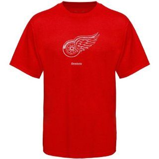 Reebok Detroit Red Wings Red Faded Logo T shirt (X Large) : Ice Hockey Apparel : Sports & Outdoors