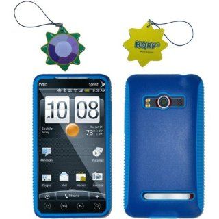 HQRP Combo (Hard Rubber and Hard Plastic) Blue Case / Skin / Cover Case compatible with HTC EVO 4G Android Phone (Sprint) plus Screen Protector & HQRP Color Charm / UV Chain: Cell Phones & Accessories