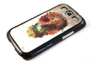 Black frame Designer fashion sugar skull mulitcolour flowers tattoo Samsung Galaxy S3 i9300 Case Back cover Hard Plastic and Metal: Cell Phones & Accessories
